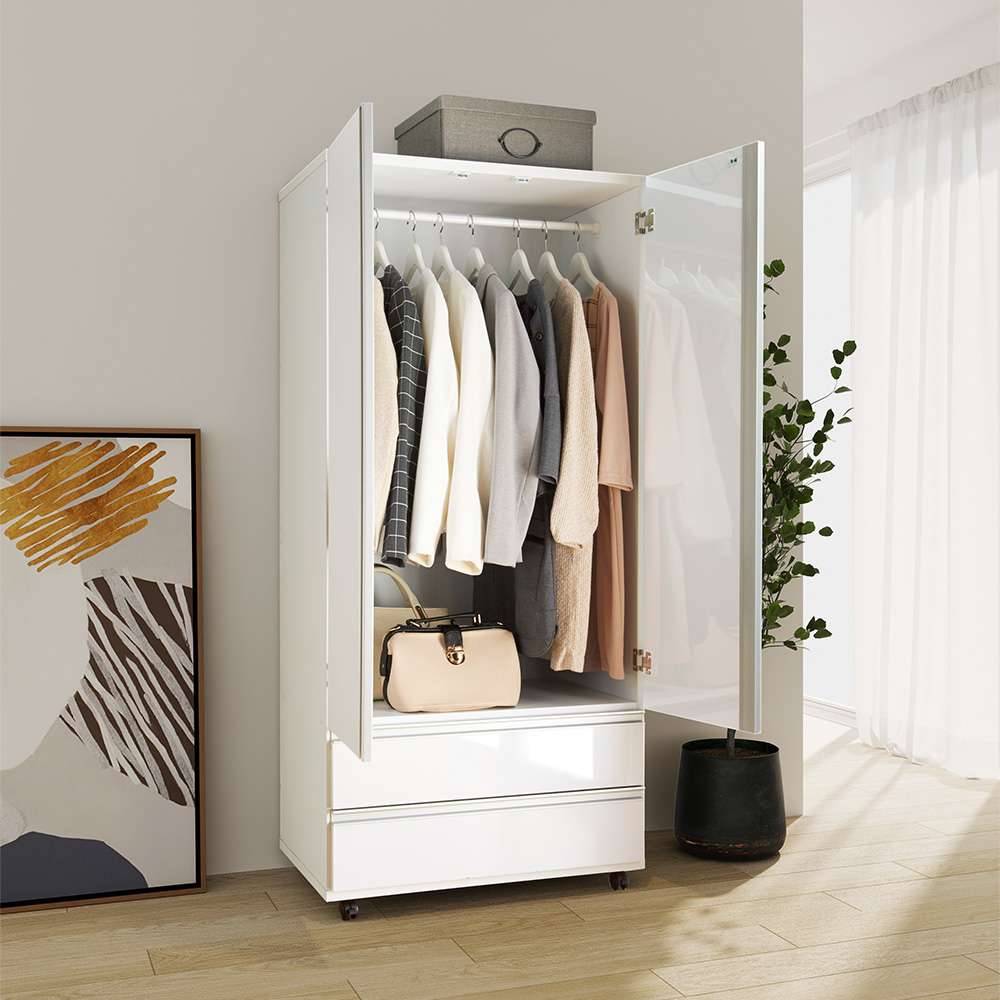 1台でスッキリハンガーラック 扉付き・幅75cm 通販 - ディノス