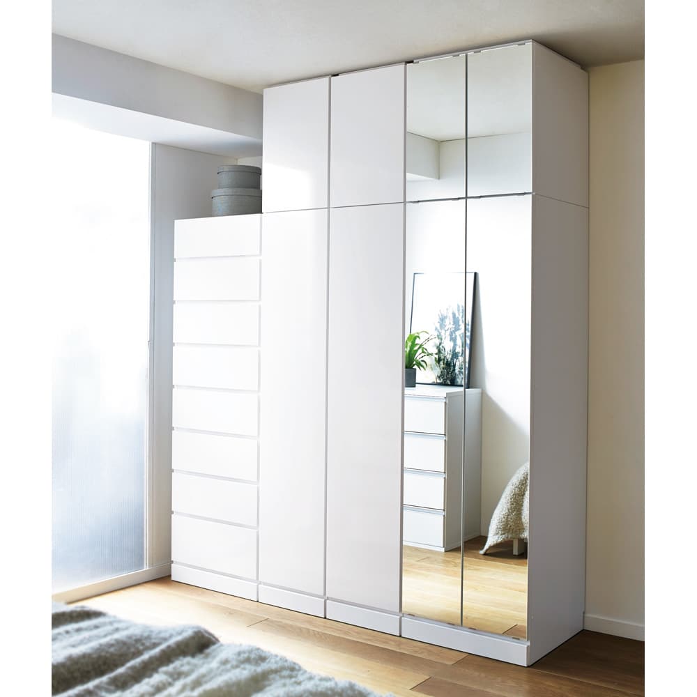 日本製】シンプルスタイルワードローブ タワーチェスト幅57.5cm奥行