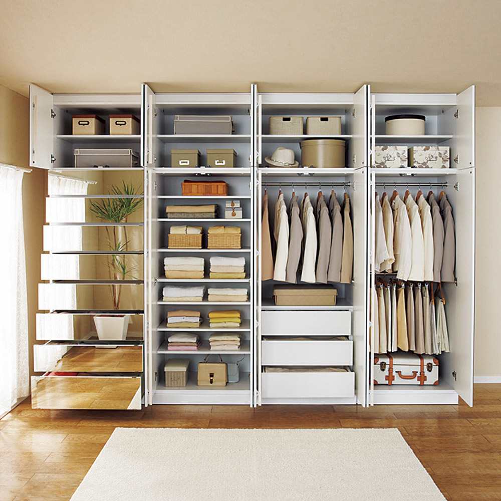 日本製】シンプルスタイルワードローブ 棚 幅57.5cm奥行56cmタイプ