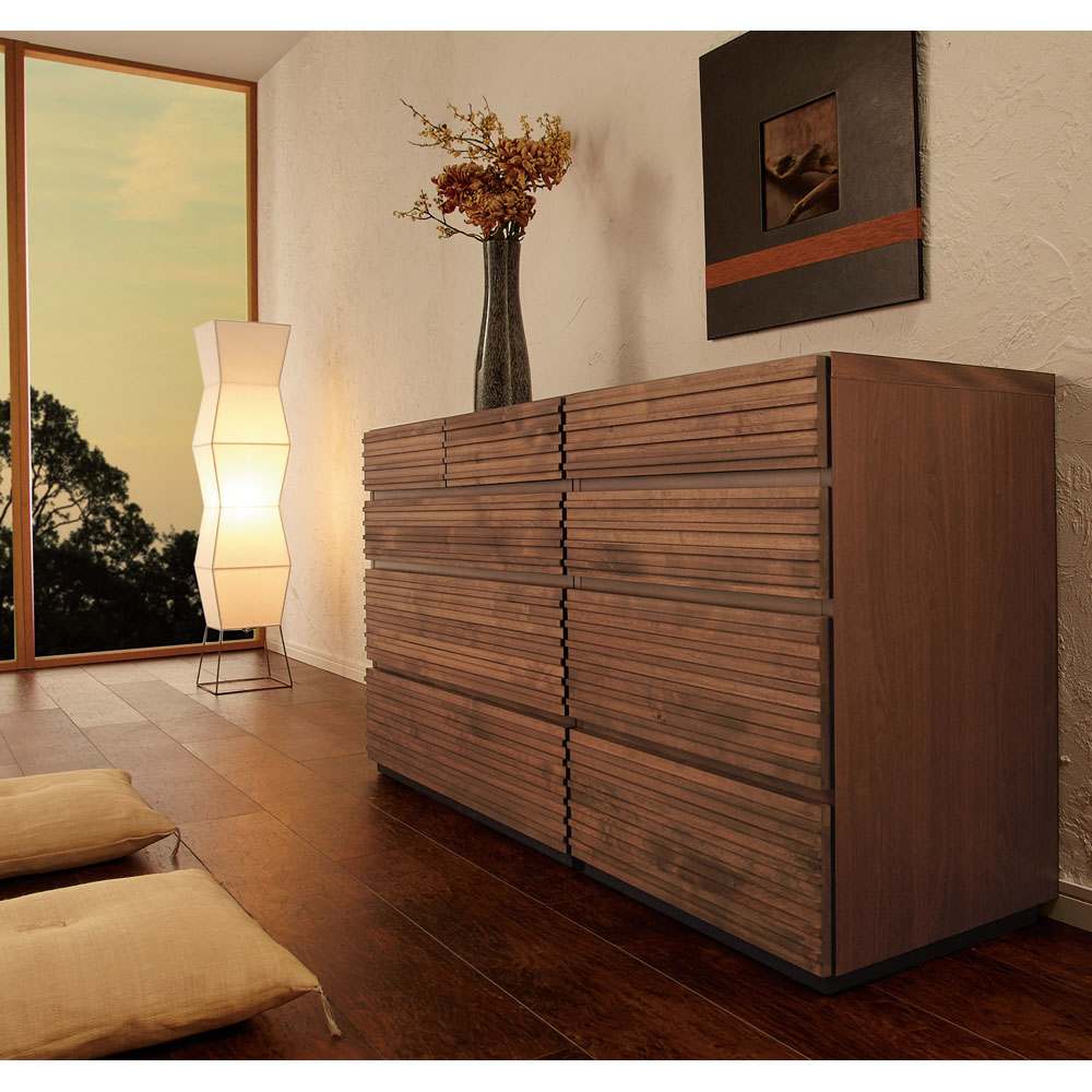 天然木横格子柄のローチェスト 4段・幅60cm奥行44cm 通販 - ディノス