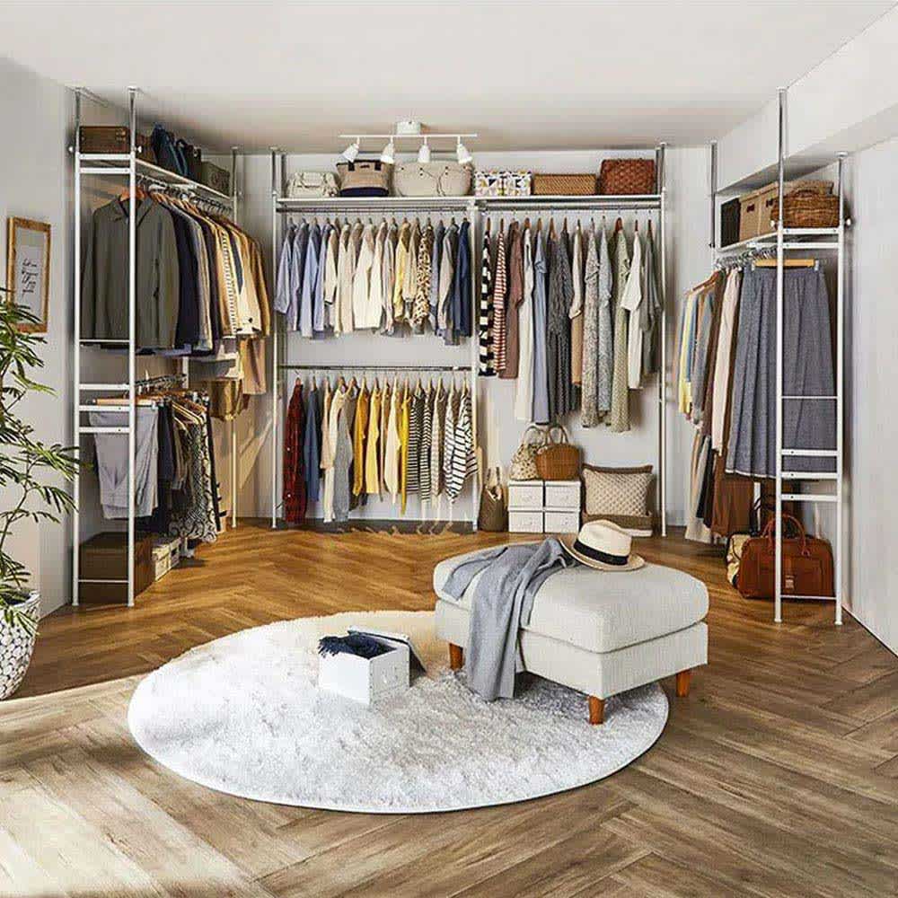 奥行30cm突っ張りハンガー ハイタイプ 幅111cm～200cm 通販 - ディノス