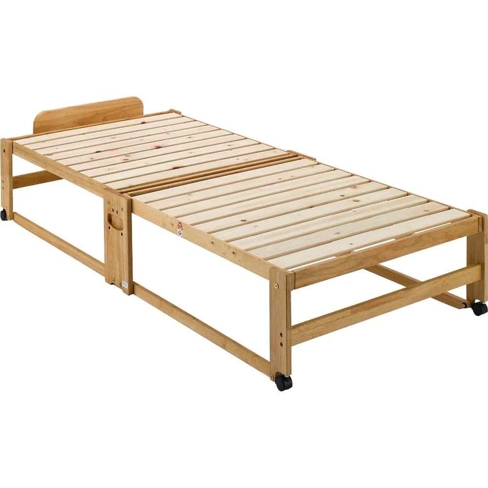 折りたたみ式ひのきすのこベッド シングルハイ 幅94.5cm【ヘッドあり