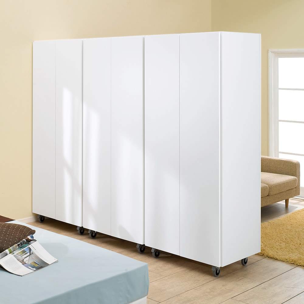 移動式間仕切りクローゼットハンガー ミラー扉タイプ・ハンガー2段