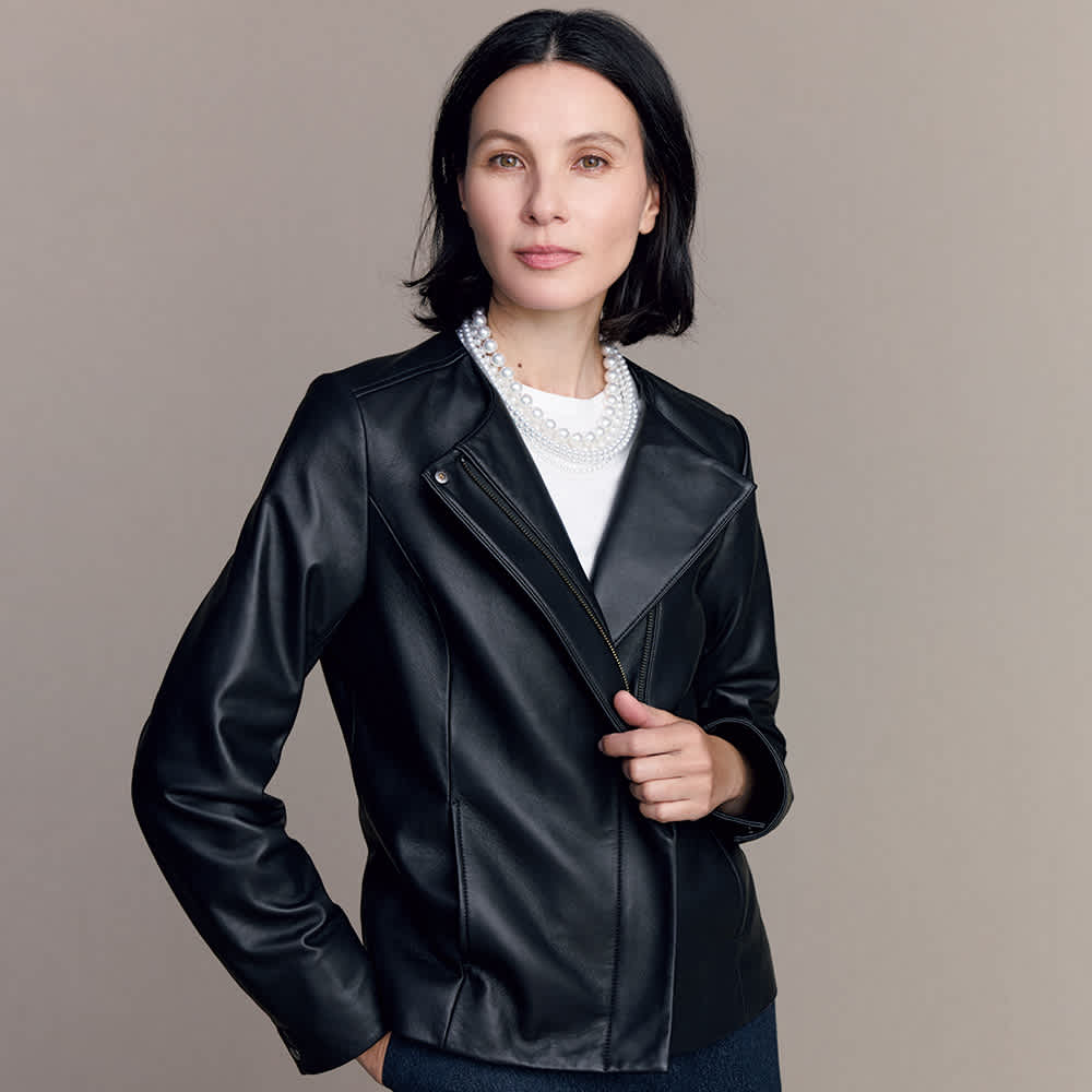 イタリアンラムレザー ライダースジャケット 通販 - ディノス