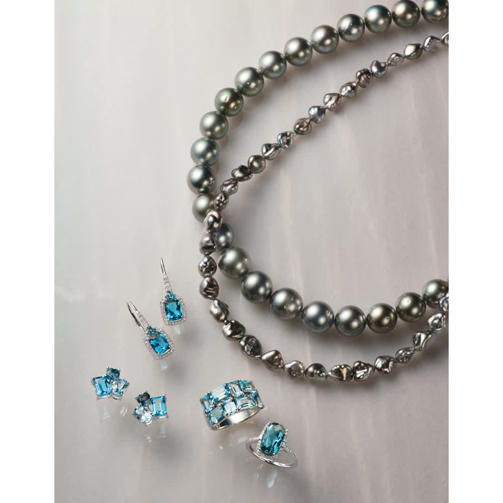 K18WG ロンドンブルートパーズピアス 通販 - ディノス