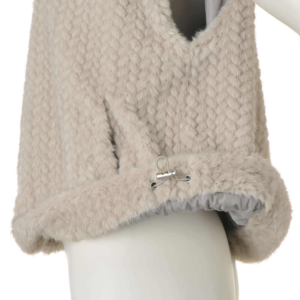 型押し フェイクミンクファー フーデッド ジレ 通販 - ディノス