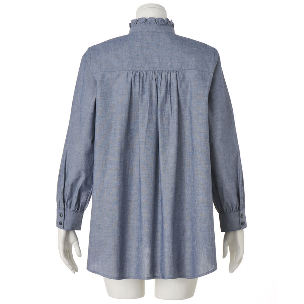 ダンガリー素材 フリル シャツチュニック 通販 - ディノス