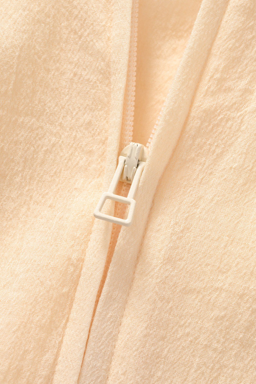 PRISTINE(プリスティン)｜チリメンジップアップパーカー/ナチュラル の