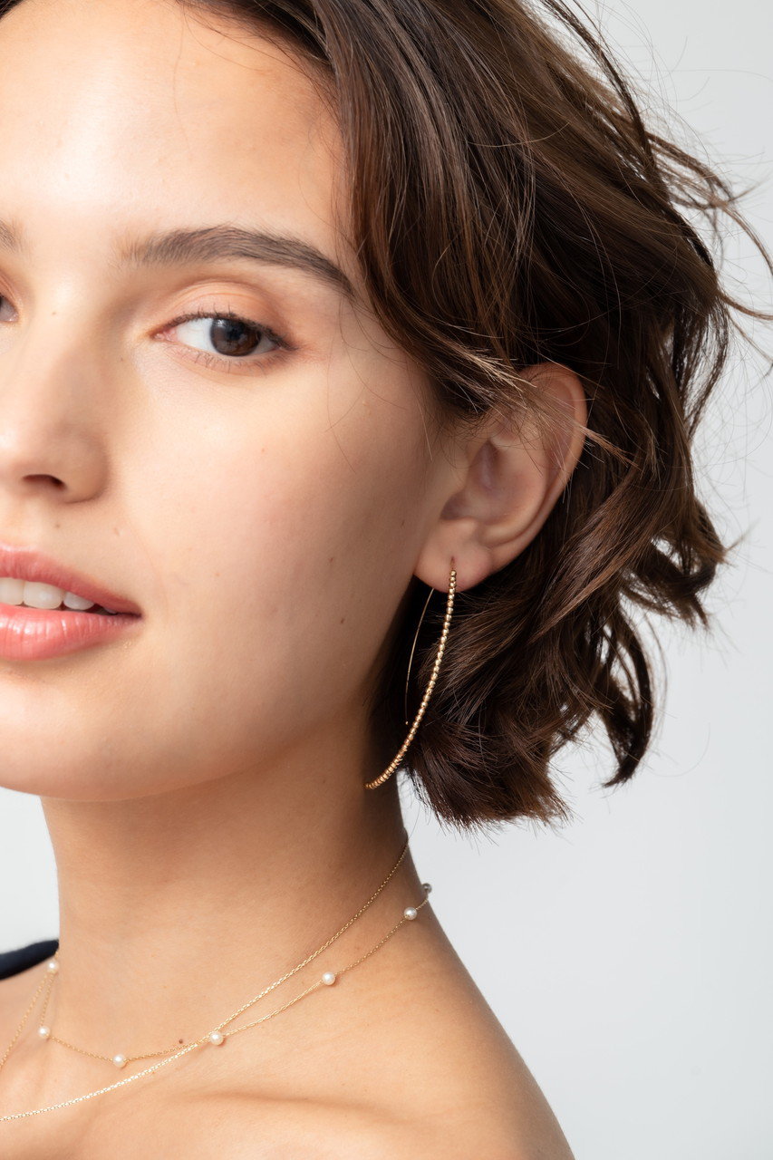 MIZUKI(ミズキ)｜E3A2 バナナフープピアスM/イエローゴールド の通販