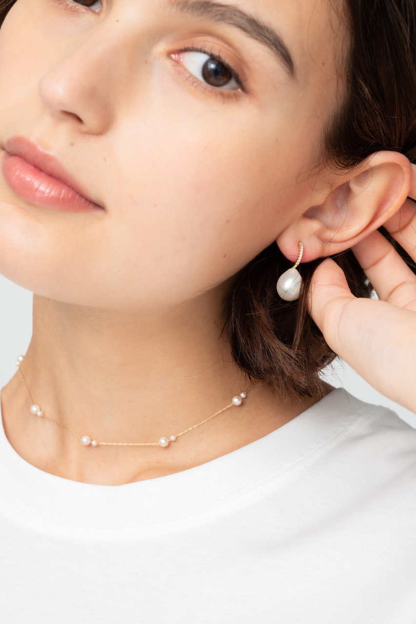 MIZUKI(ミズキ)｜SBE348 ラージドロップパールダイヤモンドフープ