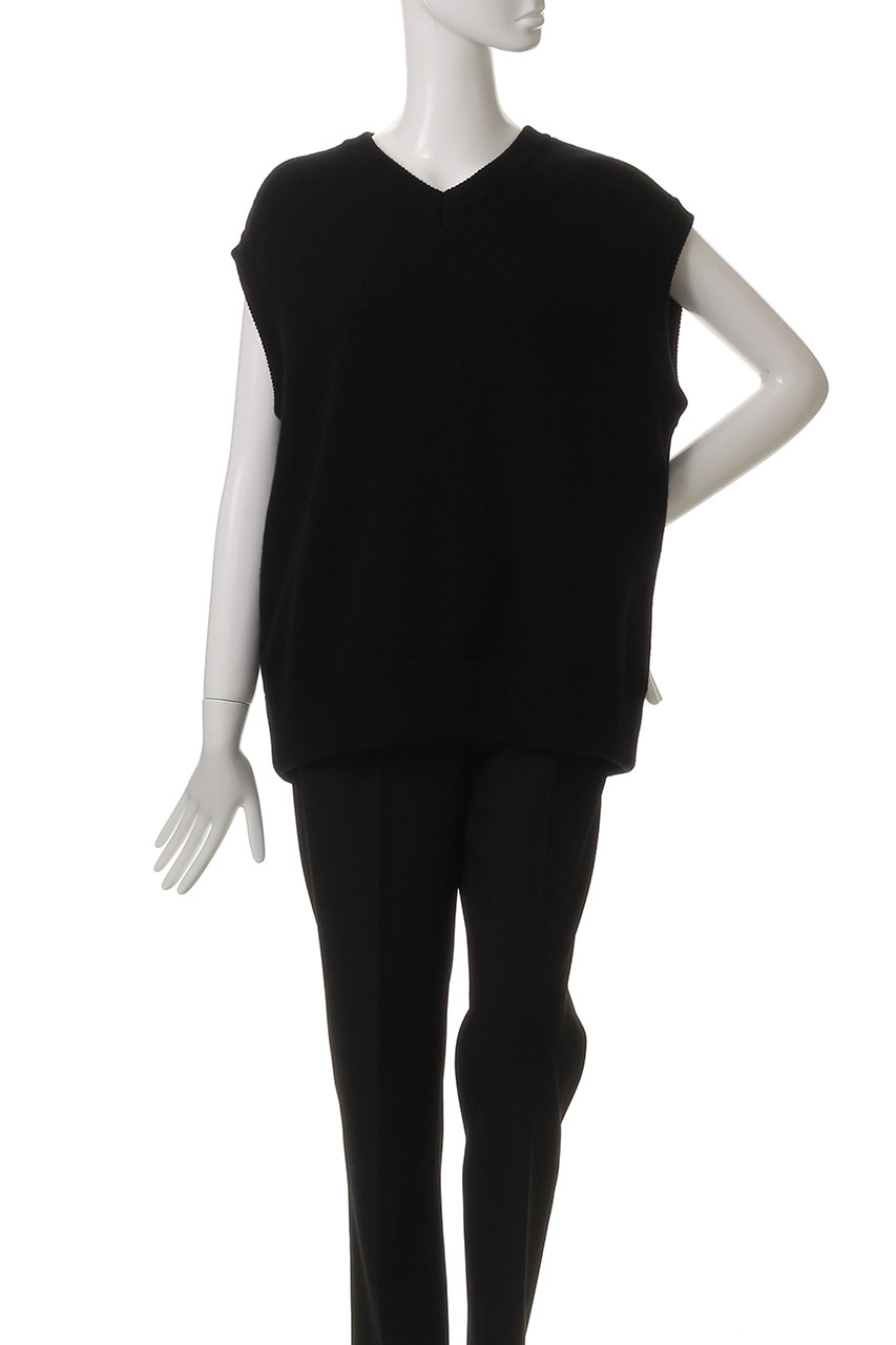 THE RERACS(ザ・リラクス)｜Vネックニットベスト/ブラック の通販