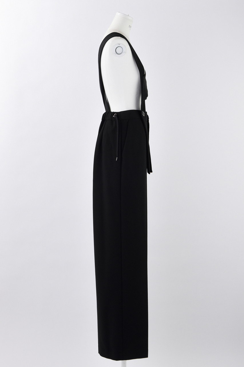 ENFOLD(エンフォルド)｜ダブルクロス ワイドサロペット/ブラック の