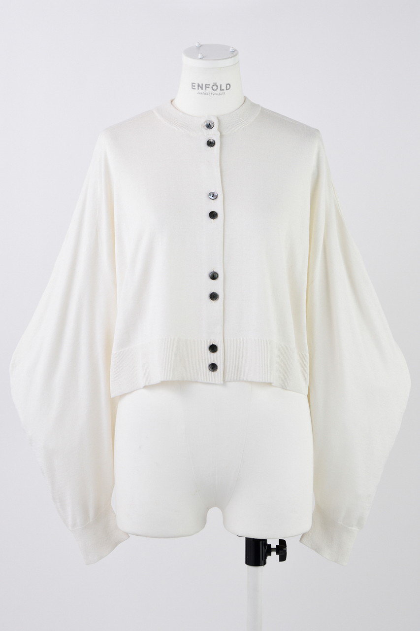 ENFOLD(エンフォルド)｜ラウンドカーデ/ホワイト の通販｜ELLESHOP