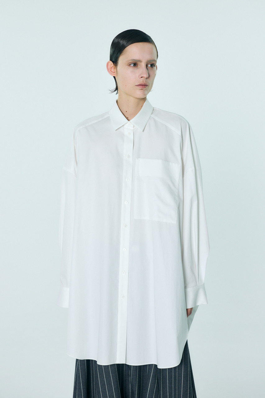 ENFOLD(エンフォルド)｜SLIT SHIRT/ホワイト の通販｜ELLESHOP・(エル