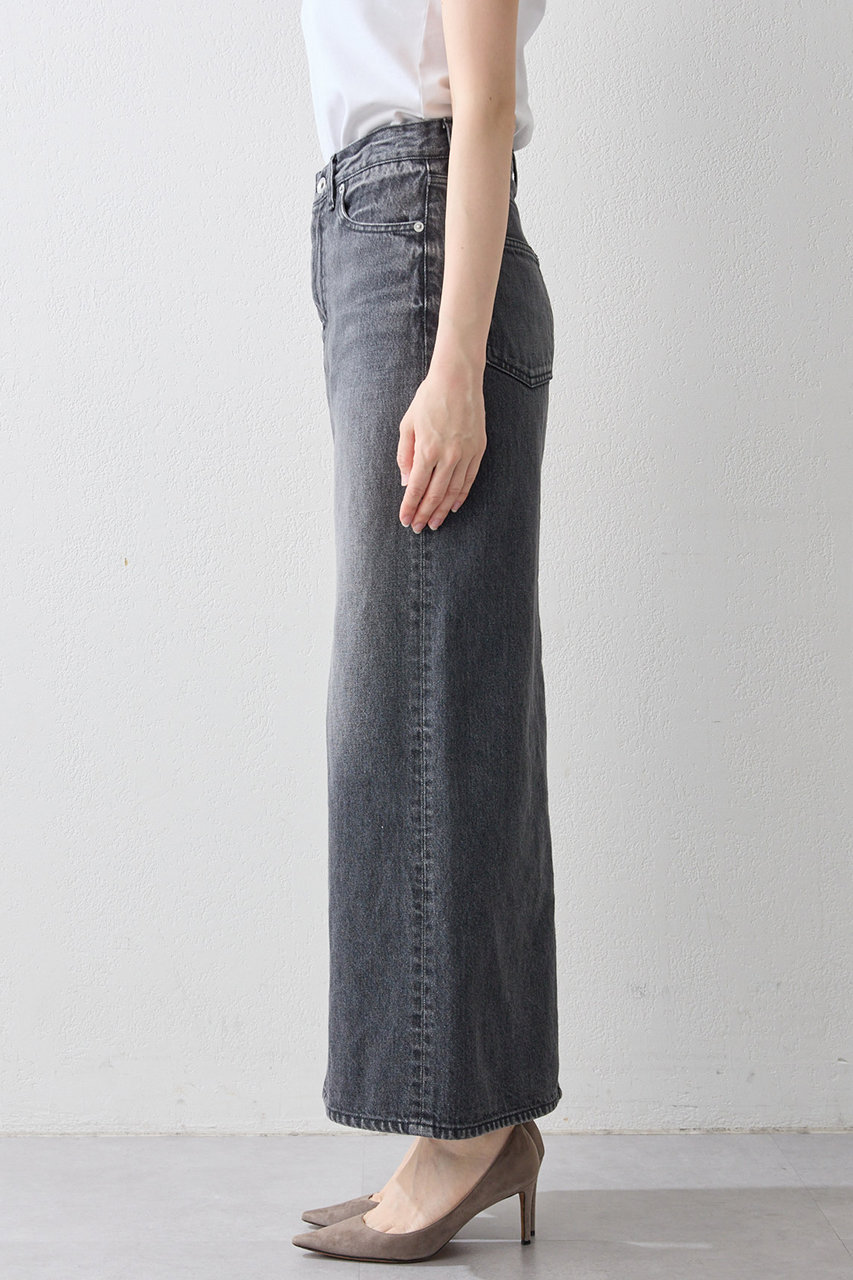 Whim Gazette(ウィム ガゼット)｜デニムスリットスカート/グレー の