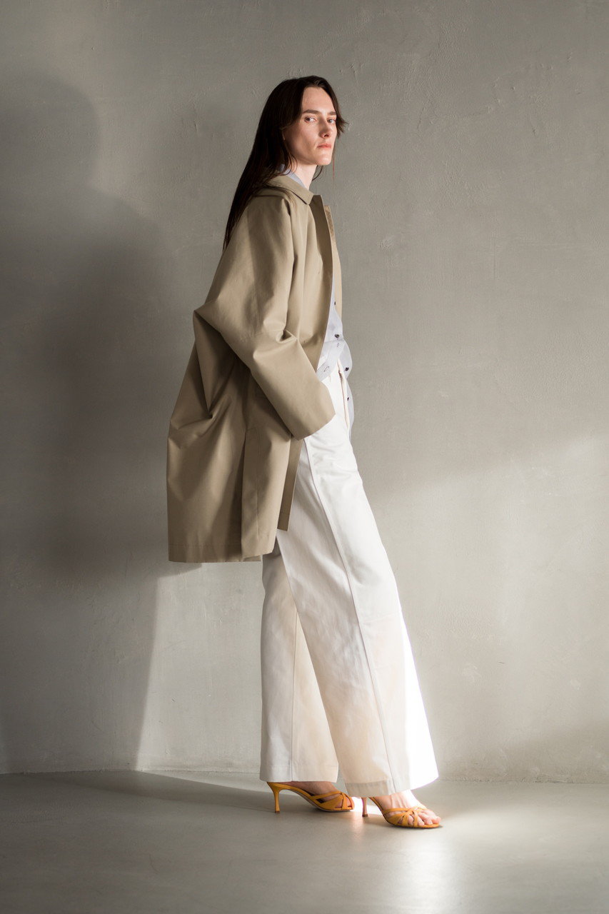 ebure(エブール)｜ハイカウントコットンシルク ステンカラーコート