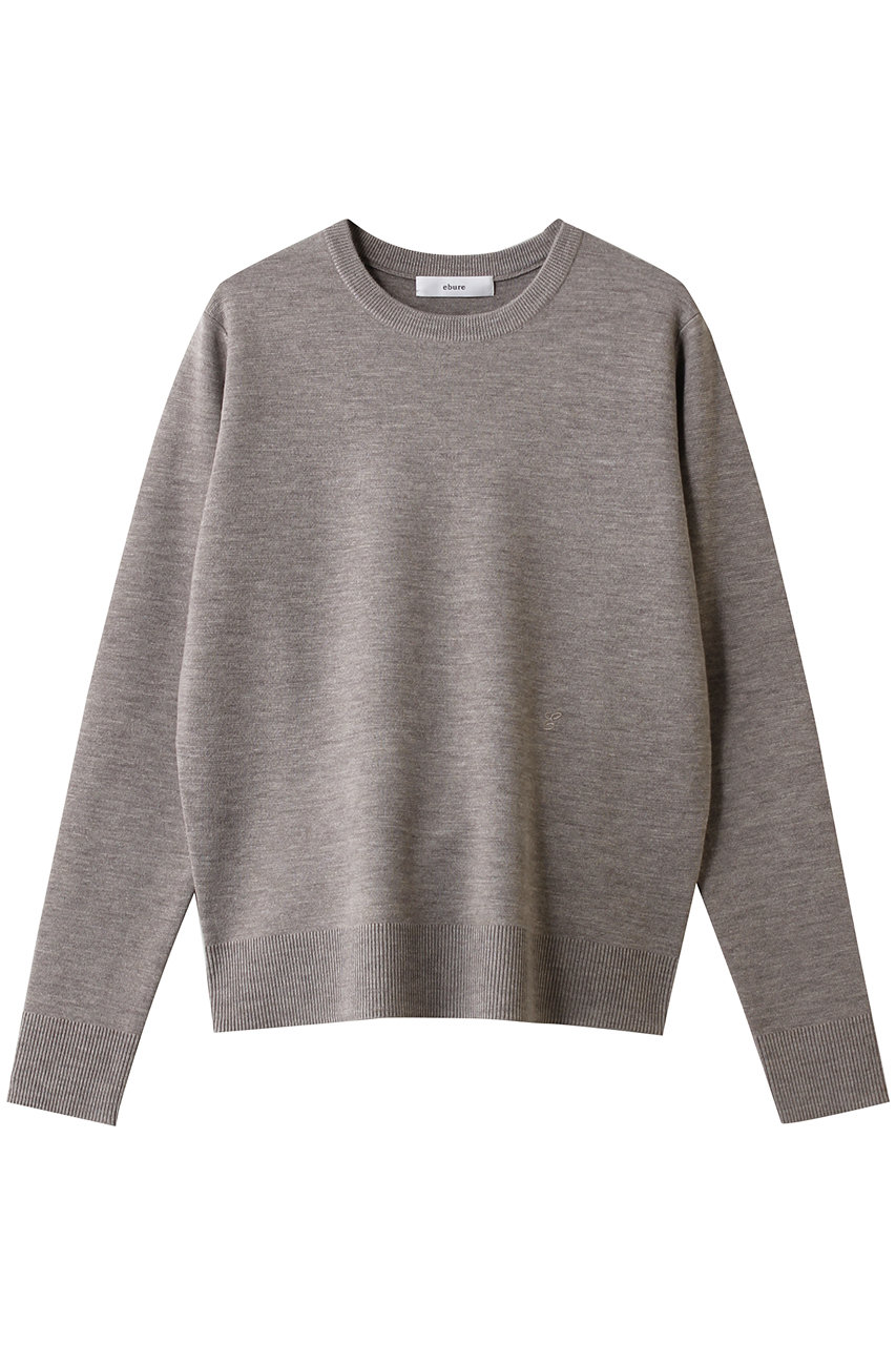 ebure(エブール)｜ハイゲージミラノリブ クルーネックニットプル