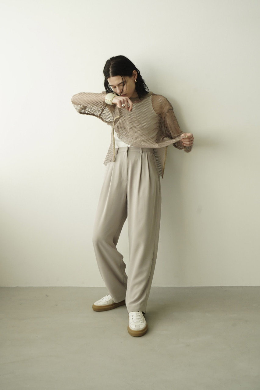 CLANE(クラネ)｜BASIC TUCK PANTS パンツ/グレージュ の通販｜ELLESHOP