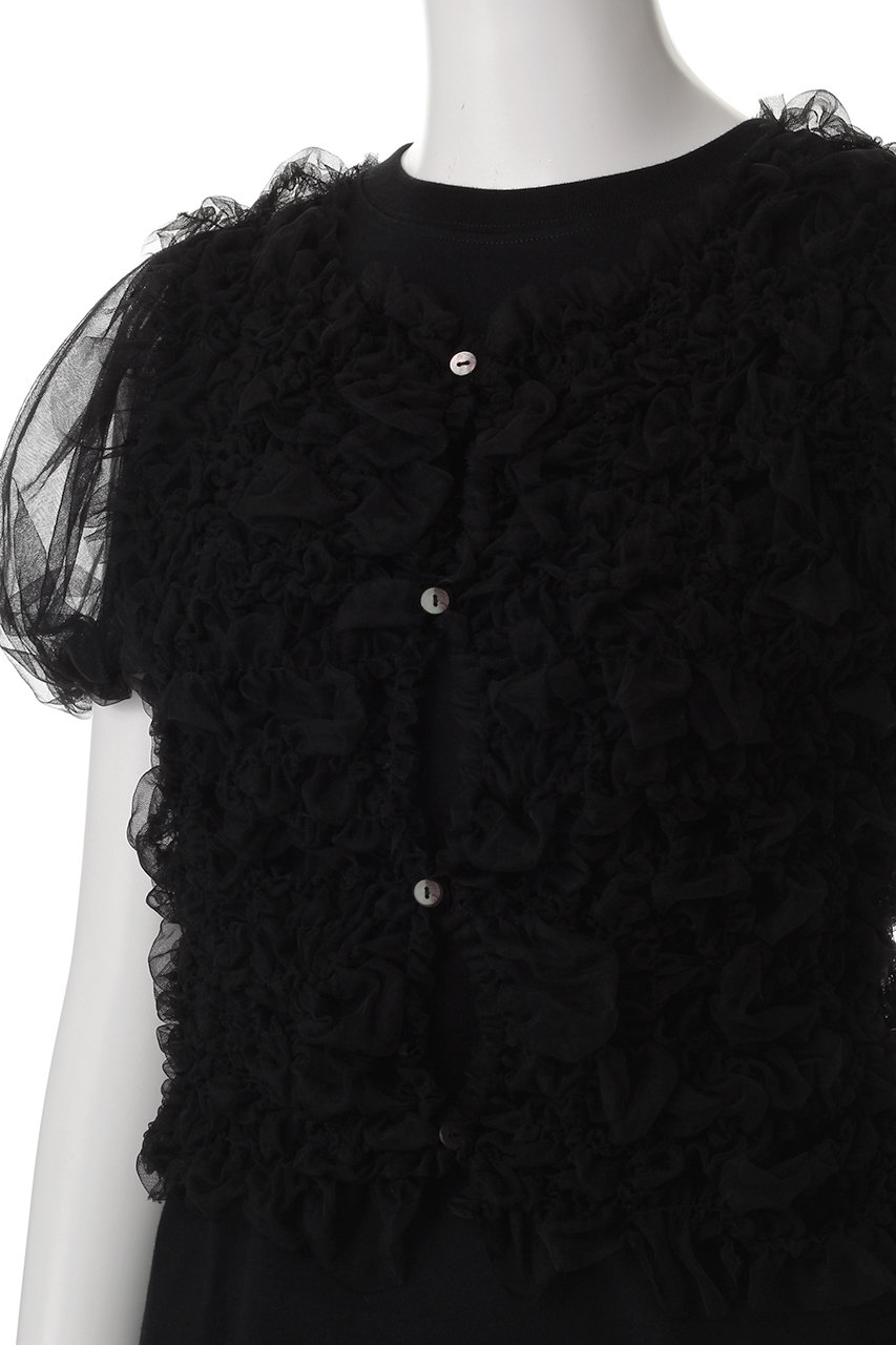 CLANE(クラネ)｜TULLE VEST LAYERED TOPS/ブラウス/WHITE の通販