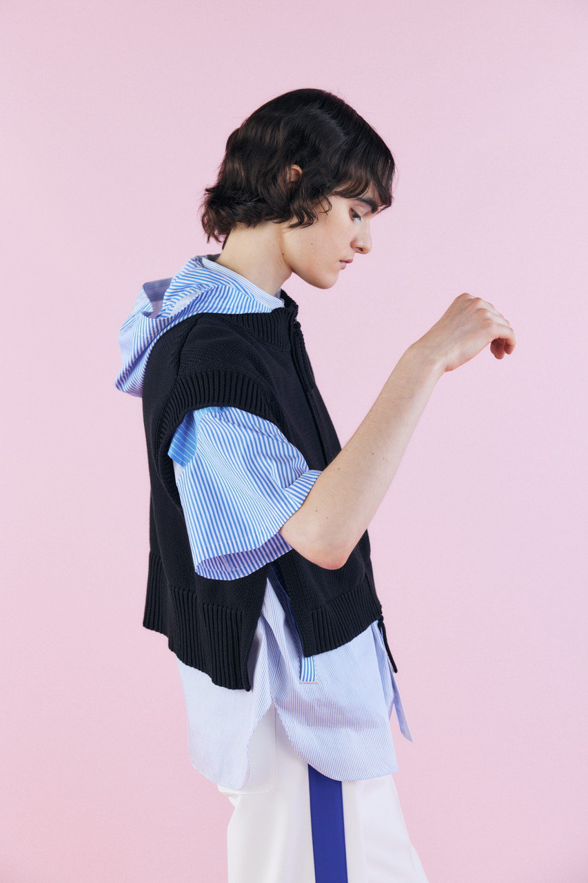 nagonstans(ナゴンスタンス)｜Zip クロップドベスト/Black の通販