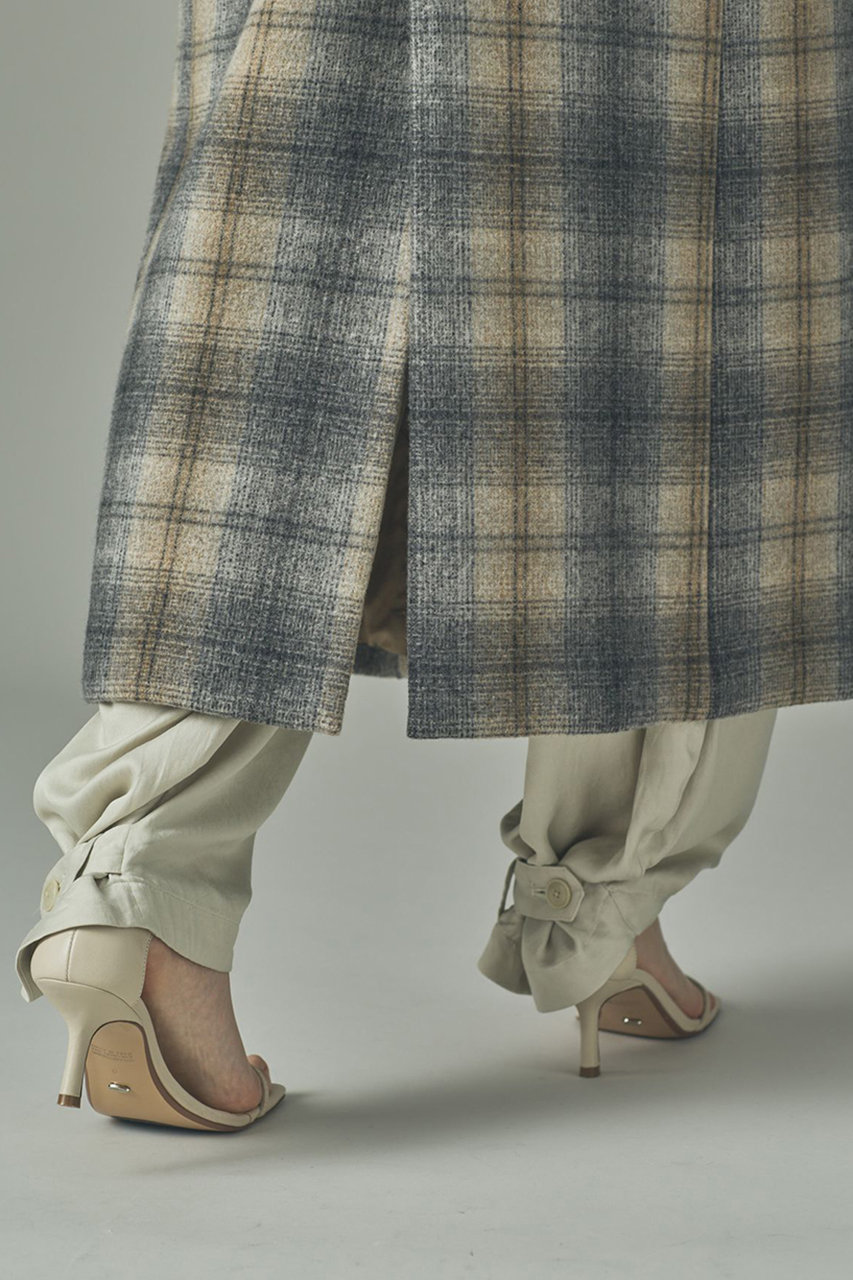 Curensology(カレンソロジー)｜チェックチェスターロングコート/グレー