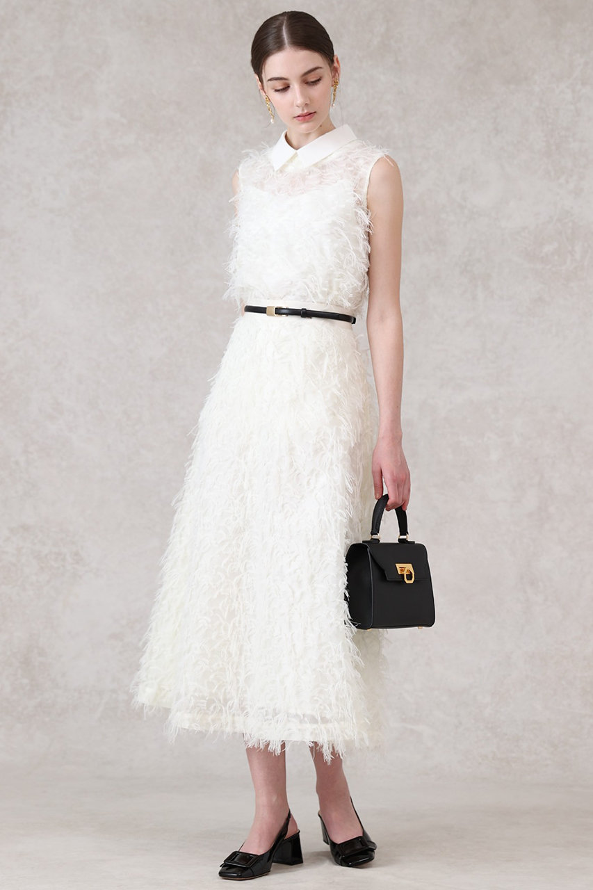 ANAYI(アナイ)｜フェザーカットジャガード ブラウス/オフホワイト の