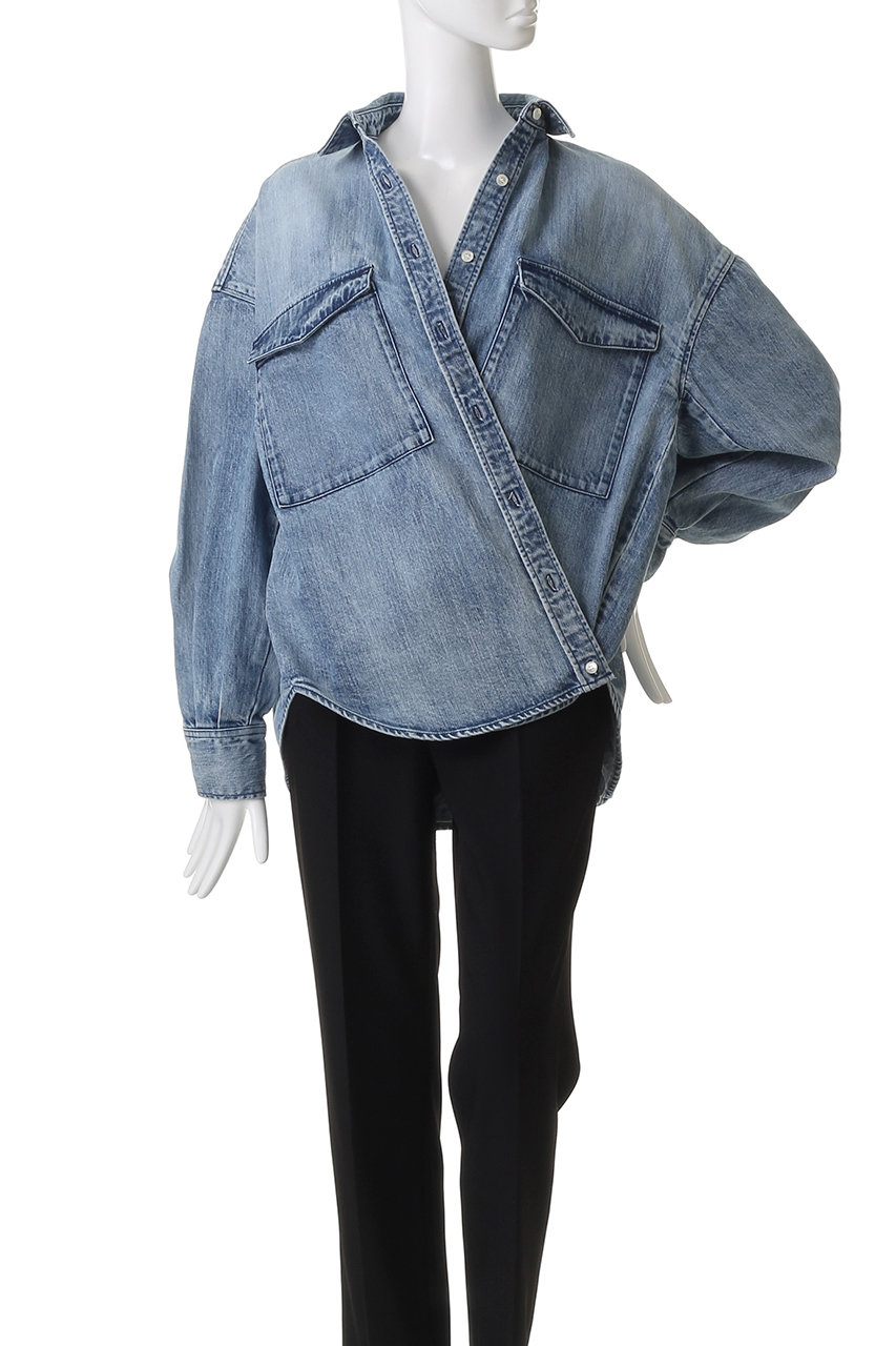 THIRD MAGAZINE(サードマガジン)｜デニム2WAYボクシーシャツ/ブリーチ