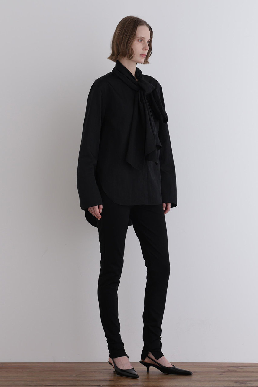 LE PHIL(ル フィル)｜コンパクトナイロンボウタイブラウス/ブラック の