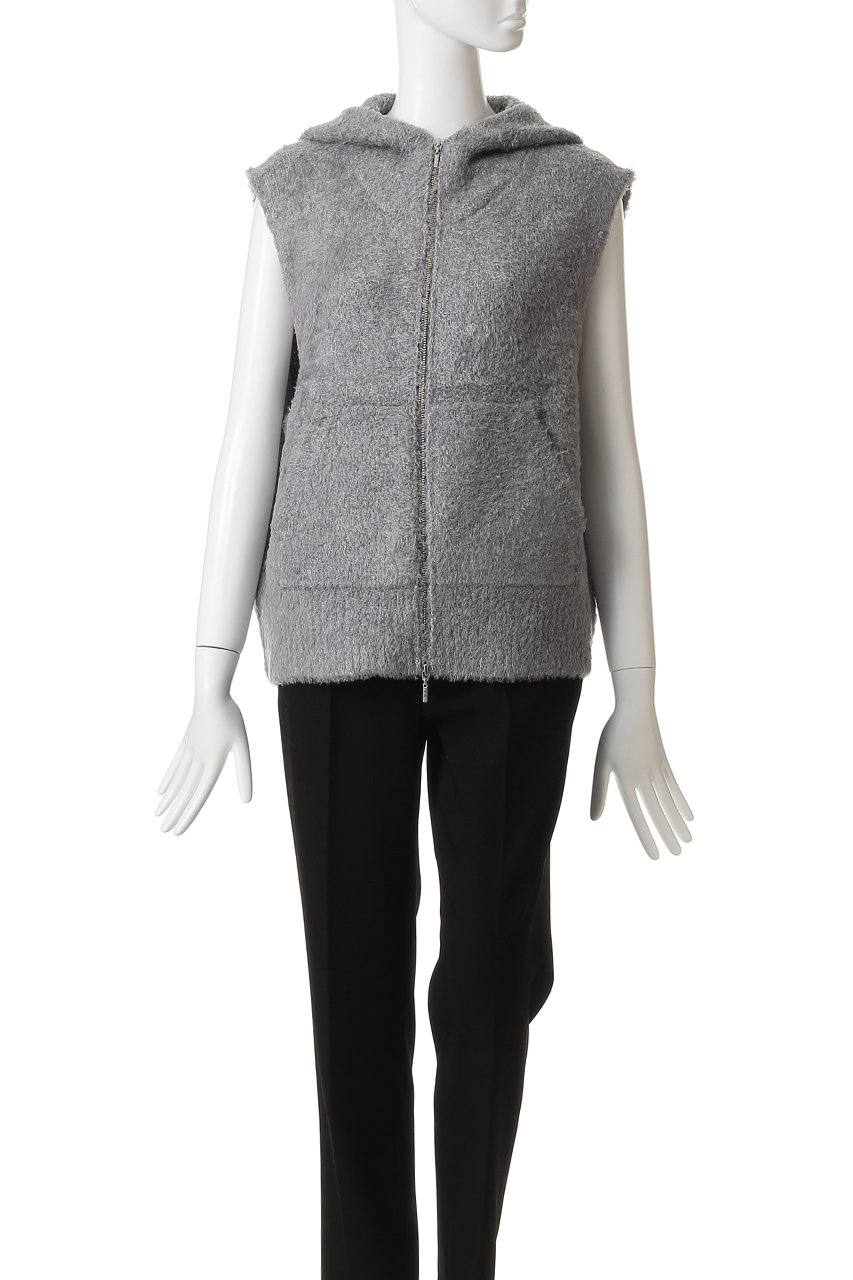 three dots(スリードッツ)｜フェザーウール ベスト/オフホワイト の