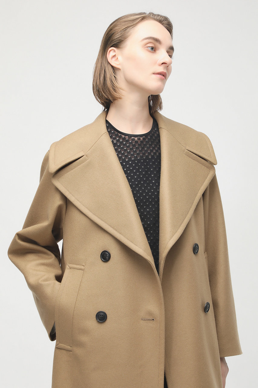 DEPAREILLE(デパリエ)｜SUPER140's ビッグカラーコート/キャメル の