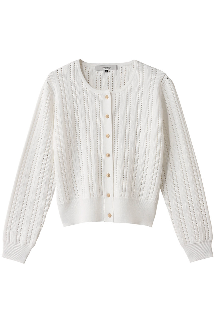 CORCOVADO(コルコバード)｜レースニットカーディガン/ホワイト の通販