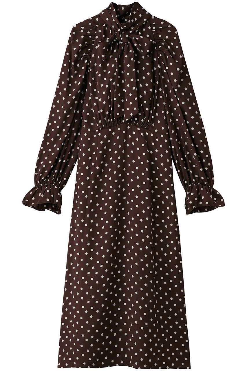 CORCOVADO(コルコバード)｜ドットプリントショコラドレス/ブラウン の