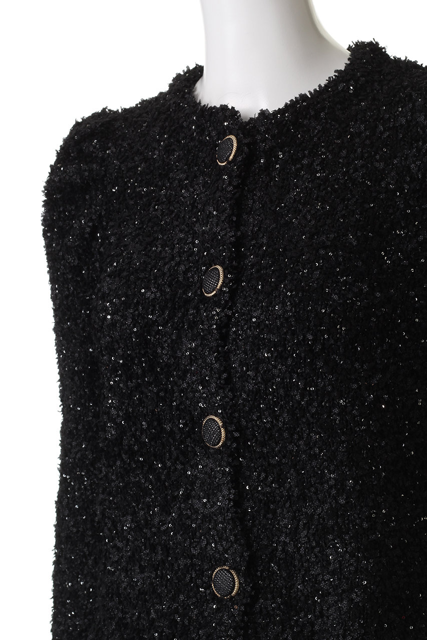 CORCOVADO(コルコバード)｜ファンシーヤーンカーディガン/ブラック の