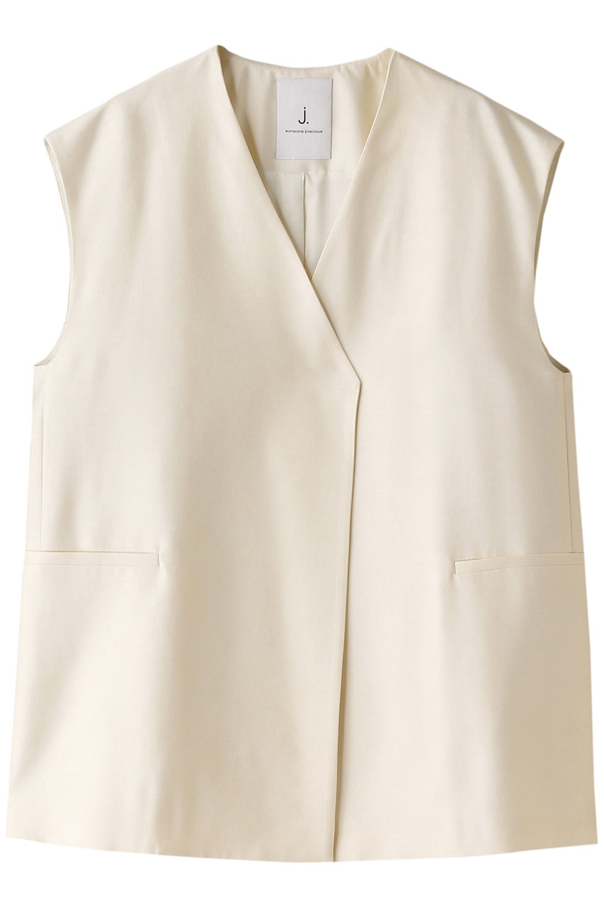 j.(ジェイドット)｜シルクウールタフタボクシージレ/ホワイト の通販