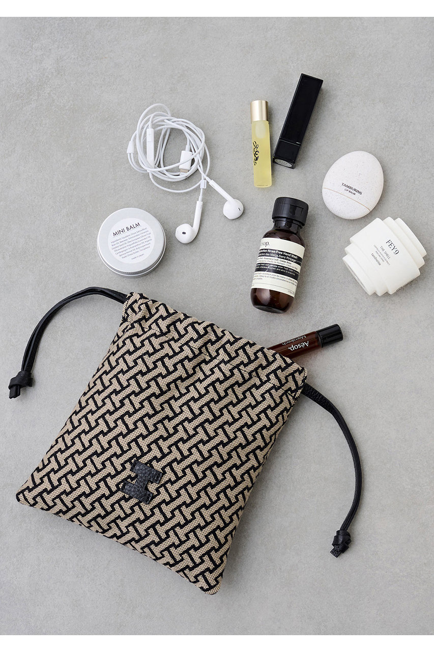 IACUCCI(イアクッチ)｜モノグランマ ポーチ JACQUARD/RUGA/ブラック の