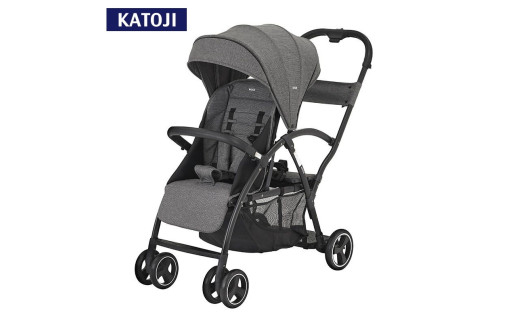 111-1_ベビーカー 2-Seater next（ブラックチェック）｜カトージ