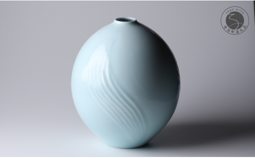 有田焼 藤井朱明 朝日花瓶 伝統工芸 日本陶芸展 丸兄商社 A1200-3