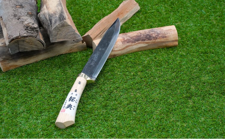 山鉈片刃（木鞘付） 鉈 山歩き 右利き用 キャンプ用品 アウトドア用品