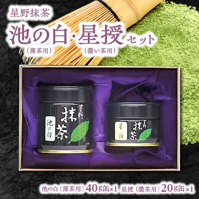 星野抹茶 星授（濃い茶用）・池の白（薄茶用） セット 抹茶 濃い茶