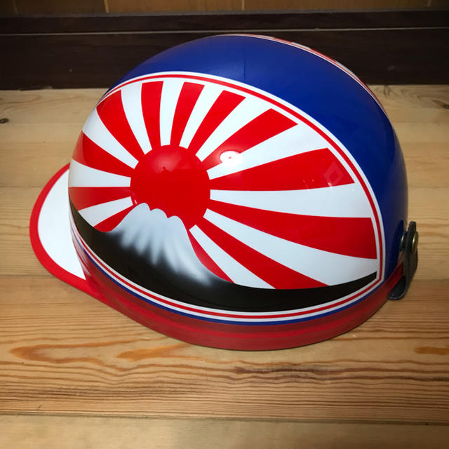 新品塗装品 赤白 センター 青 富士日章 コルク半 ヘルメットの通販 by