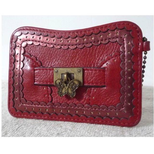 ANNA SUI - アナスイ ANNASUI レッド 赤 レザー 定期入れ 名刺入れ