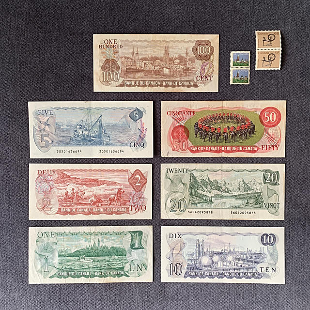 カナダドル旧紙幣 旧札 外国紙幣 海外紙幣 外貨 エリザベス女王 レアの