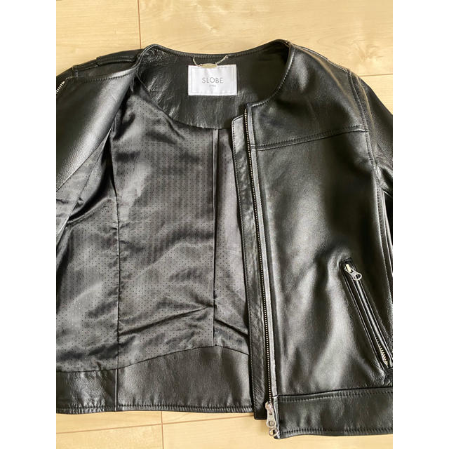 SLOBE IENA - SLOBE IENA ノーカラーライダースジャケット 羊革サイズ