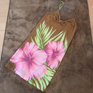 ALBA ROSA - 正規 アルバローザ ワンピース ハイビスカス ブラウンの