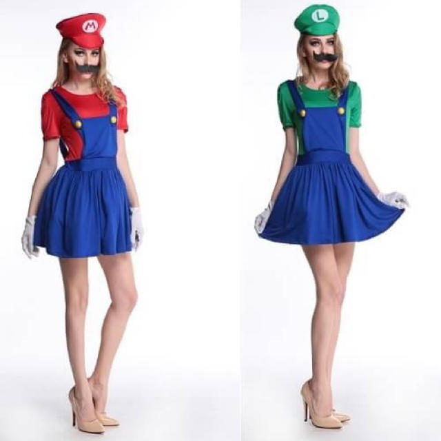 ハロウィンコスプレ 双子コーデ☆スーパーマリオブラザーズ ルイージ風