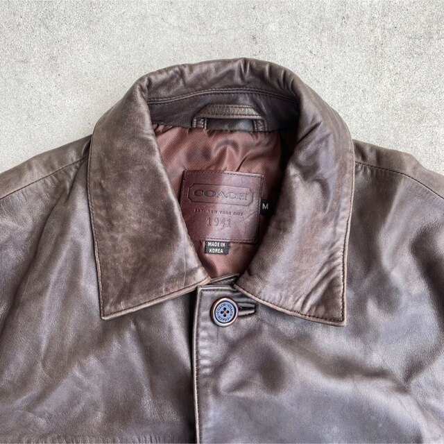 COACH - 90年代 old COACH レザージャケット カーコート ブラウンの
