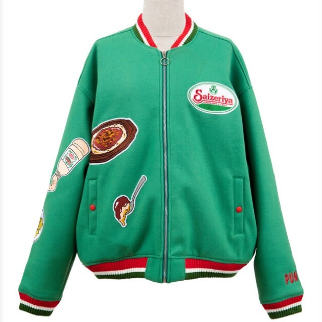 PUNYUS - 新品 プニュズ サイゼリヤ ワッペン ブルゾン PUNYUS MA-1 緑