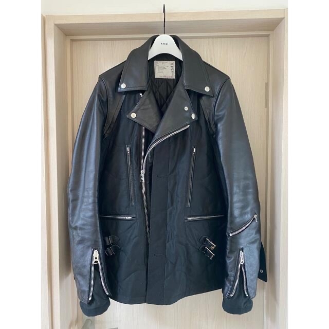 sacai - 名作品 sacai ドッキングライダース レザー 21-02548M の通販