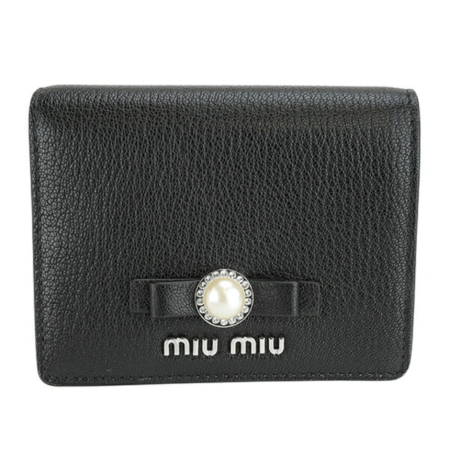 MIU MIU - 新品 ミュウミュウ MIU MIU 2つ折り財布 マドラス パール