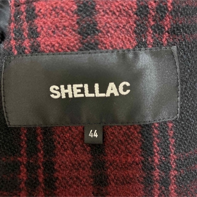 SHELLAC - 美品SHELLACメルトンチェックPコート5351アタッチメント